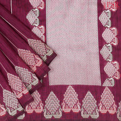 Tyrian Purple Semi Banaras Saree