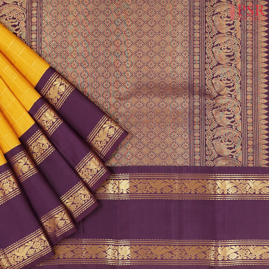 Mustard Yellow Kanchipuram Silk Saree