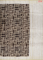 Dark Mustard Brown Semi Tussar Saree