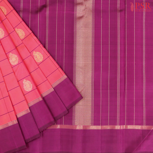 Brink Pink Kanchipuram Silk Saree