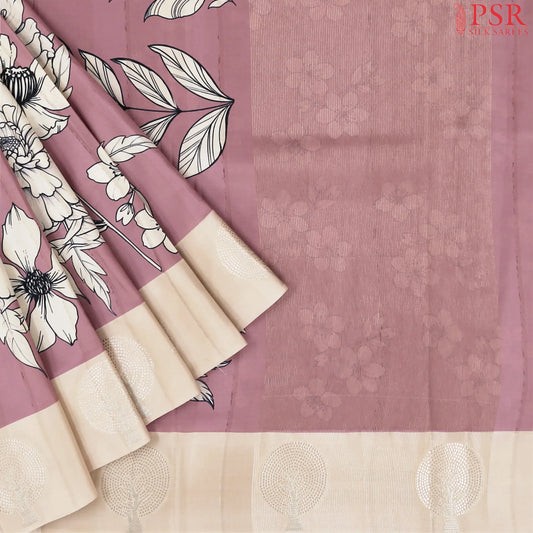 Onion Pink Semi Tussar Saree
