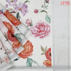 White Linen Saree