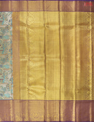 Sea Green Tissue Kanchipuram Silk Saree