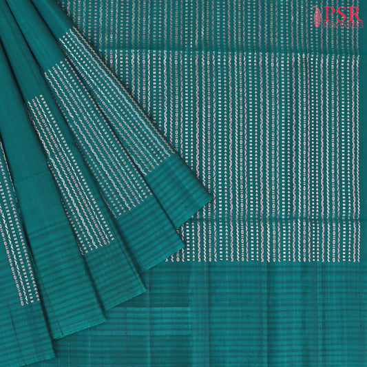 Peacock Teal Soft Silk Saree