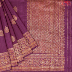 Dark Purple Banaras Jute Silk Saree