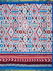White Mul Printed Cotton Saree