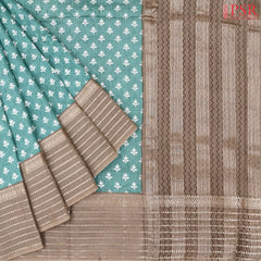 Crystal Turquoise Assam Saree