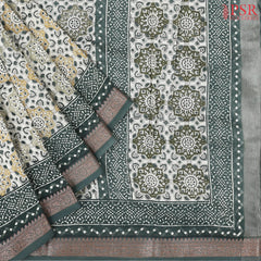 Sage Green Chanderi Silk Cotton Saree