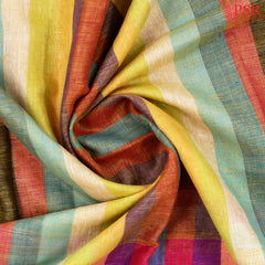 Multicolor Linen Saree
