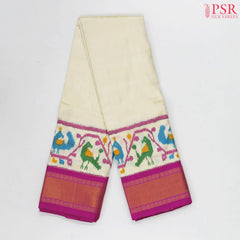 Pearl Beige Pochampally Silk Saree