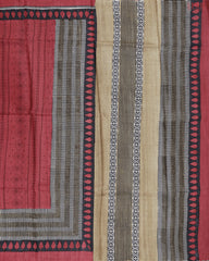 Scarlet Sage Kadhi Tussar Silk Saree