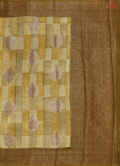 Olive Yellow Chanderi Silk Cotton Saree