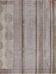 Light Taupe Banaras Tussar Silk Saree