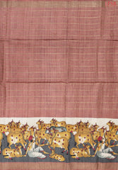 Onion Pink Kadhi Tussar Silk Saree