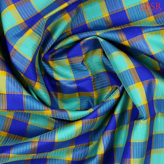 Turquoise & Royal Blue Fancy Kanchipuram Silk Saree