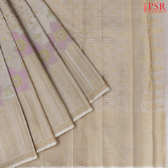 Pearl Beige Kanchipuram Silk Saree