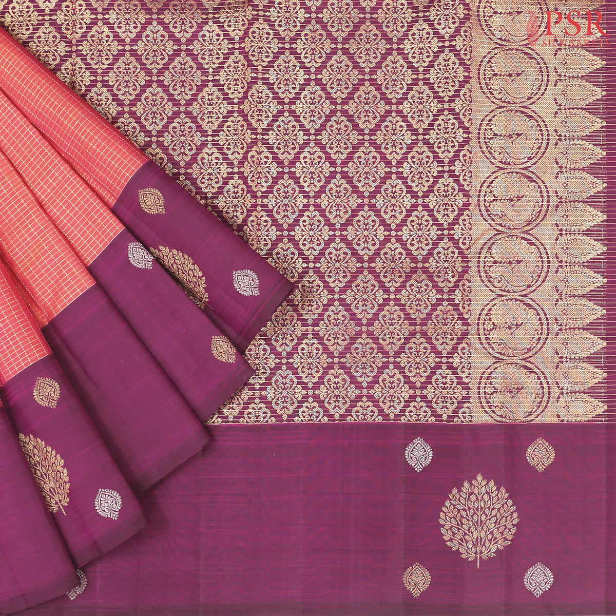 Crimson Red Kanchipuram Silk Saree