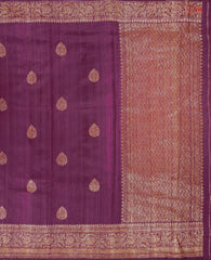 Dark Purple Banaras Jute Silk Saree