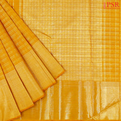 Amber Yellow Kanchipuram Silk Saree