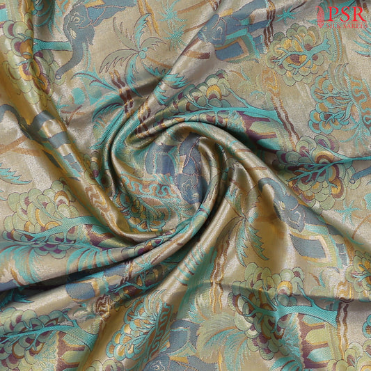 Sea Green Tissue Kanchipuram Silk Saree