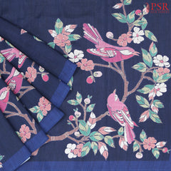 Midnight Blue Semi Tussar Saree