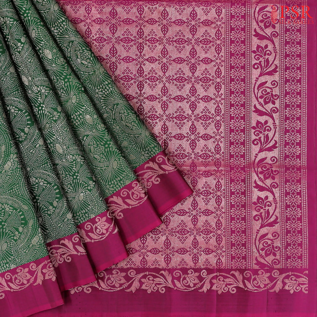 Dark Green Soft Silk Saree