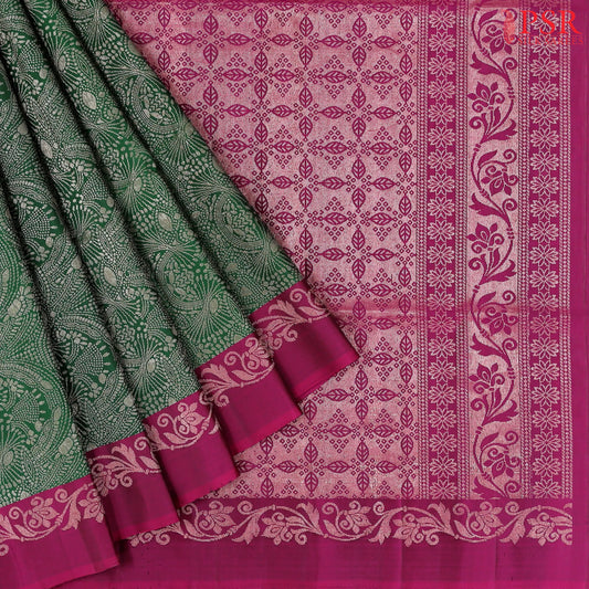 Dark Green Soft Silk Saree