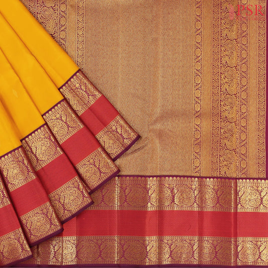 Turmeric Yellow Kanchipuram Silk Saree