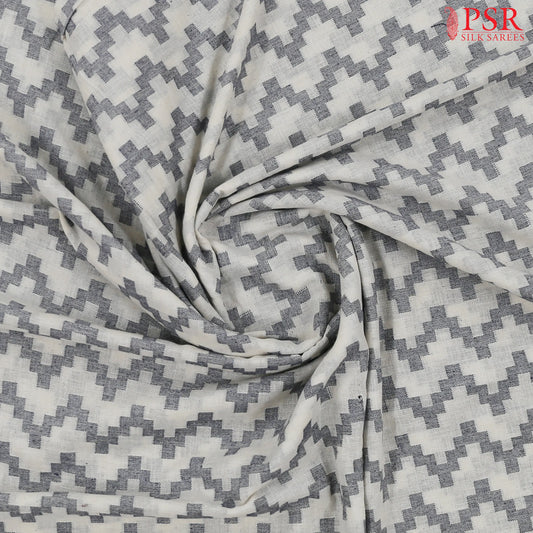 Off White Cotton Dobby Running Material