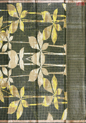 Army Green Kadhi Tussar Silk Saree