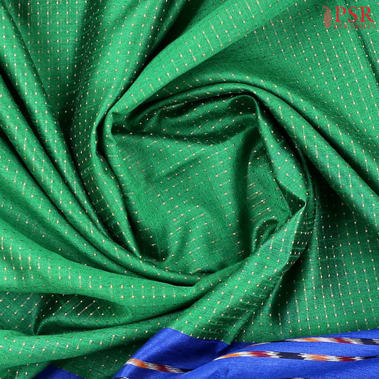 Emerald Green Ikkat Tussar Saree