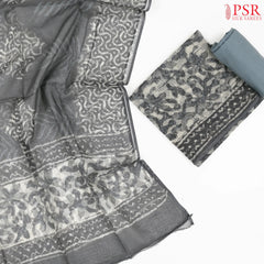 Dark Grey Kota Cotton Dress Material