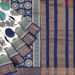 Beige Chanderi Silk Cotton Saree
