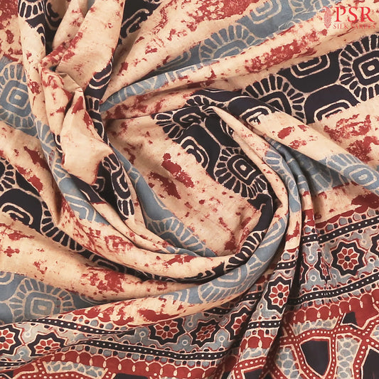 Tricolor Jaipur Cotton Printed Saree