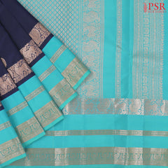 Dark Blue Kanchipuram Silk Saree