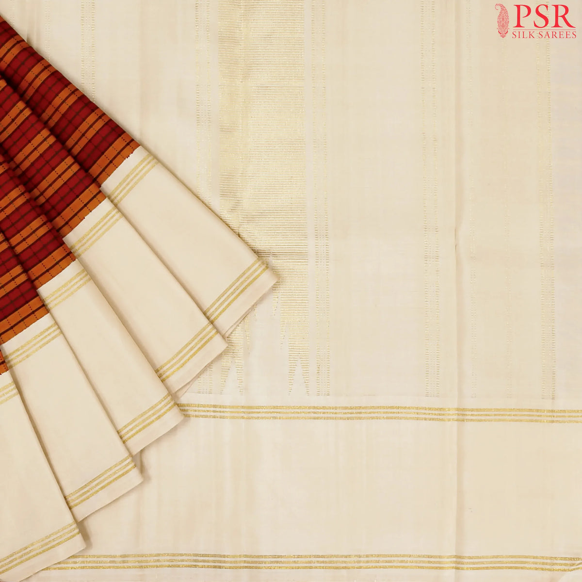 Red & Orange Kanchipuram Silk Saree