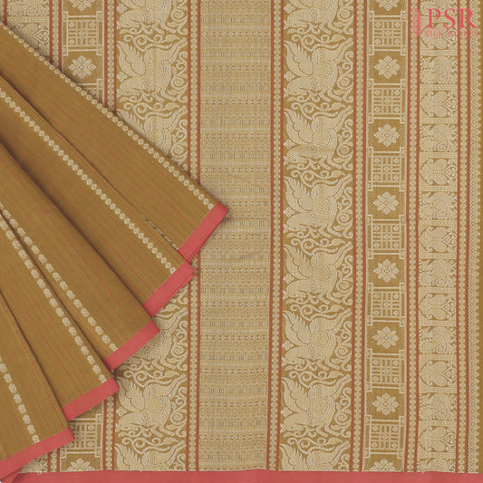 Mustard Brown Kalakshetra Kovai Cotton Saree