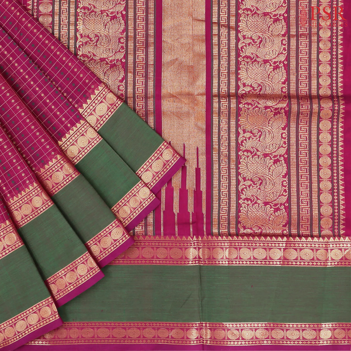 Mulberry Purple Cotton Silk Saree