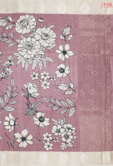 Onion Pink Semi Tussar Saree