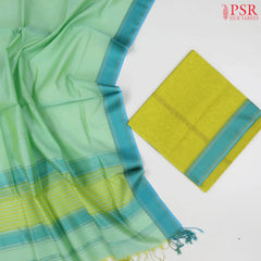 Maize Yellow Mangalagiri Silk Cotton Dress Material