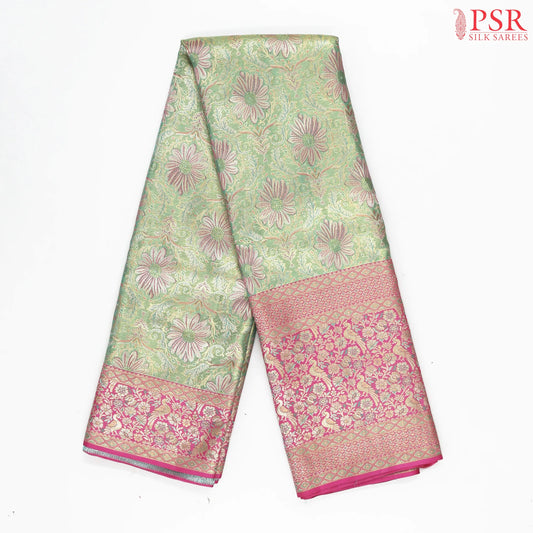 Soft Green Kanchipuram Jacquard Tissue Silk Saree