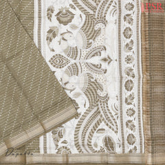 Triple Grey Olive Assam Silk Dress Material