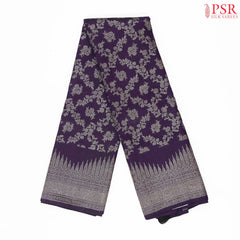 Midnight Purple Kanchipuram Jacquard Silk Saree