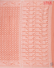 Light Coral Peach Byloom Cotton Saree