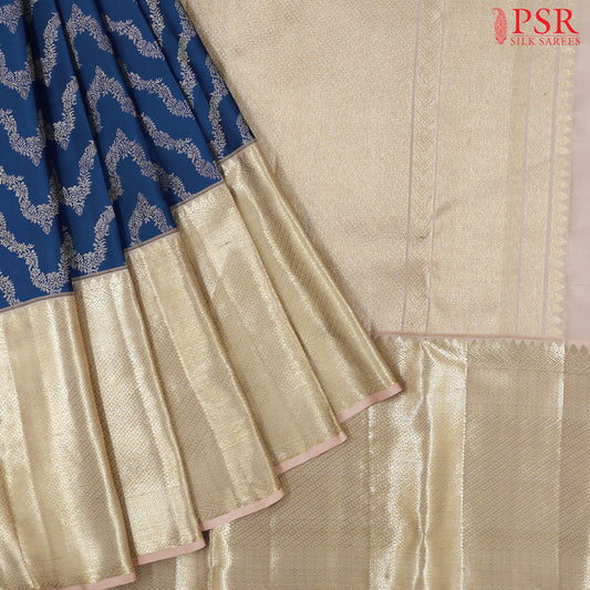 Yale Blue Kanchipuram Silk Saree