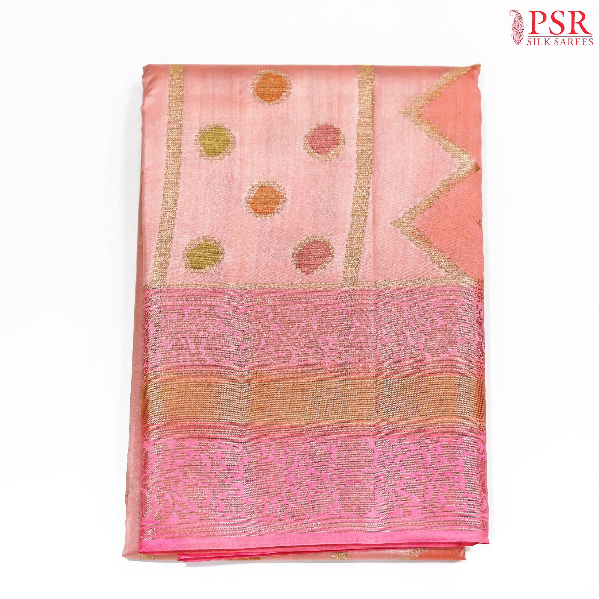 Light Pink Dupion Silk Cut Work Saree