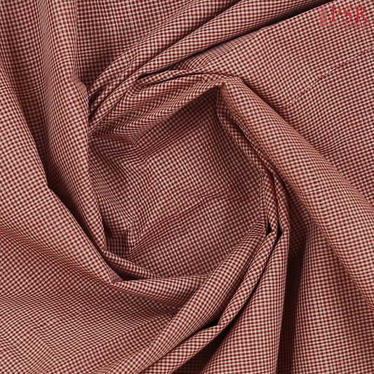 Maroon & Beige Mangalagiri Cotton Saree