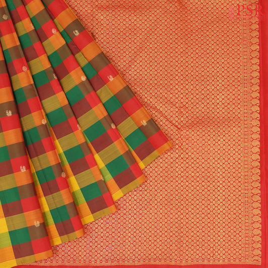 Multicolor Kanchipuram Silk Saree