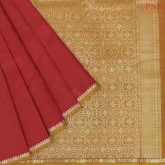 Carmine Red Arani Silk Saree