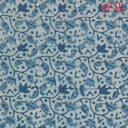Light Blue Batik Print Running Material